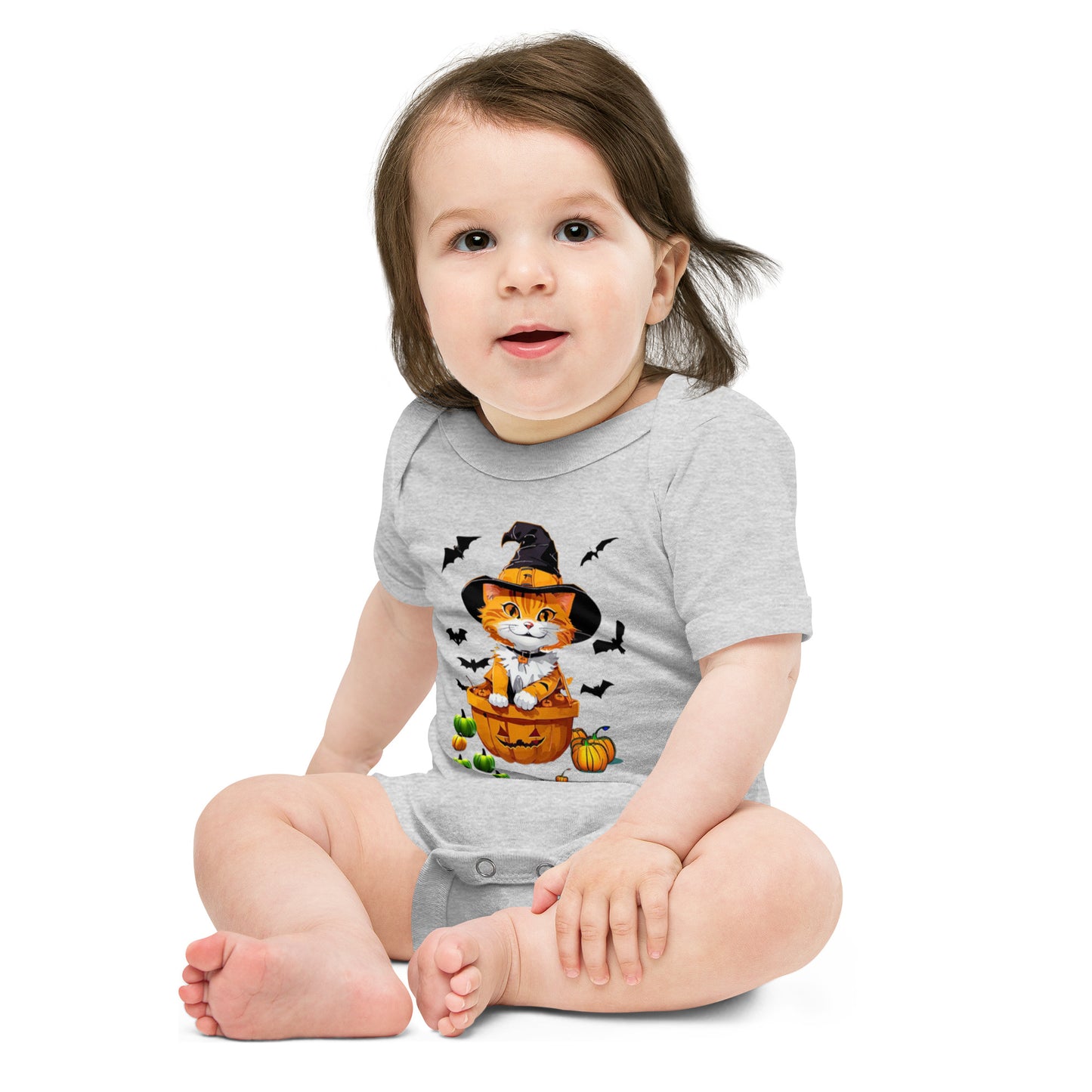 Halloween Kitty Baby short sleeve one piece