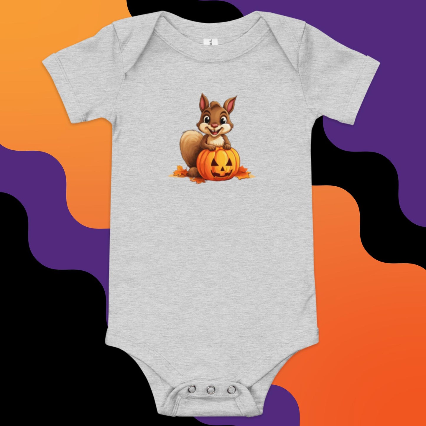 Halloween Squirrel Baby short sleeve one piece