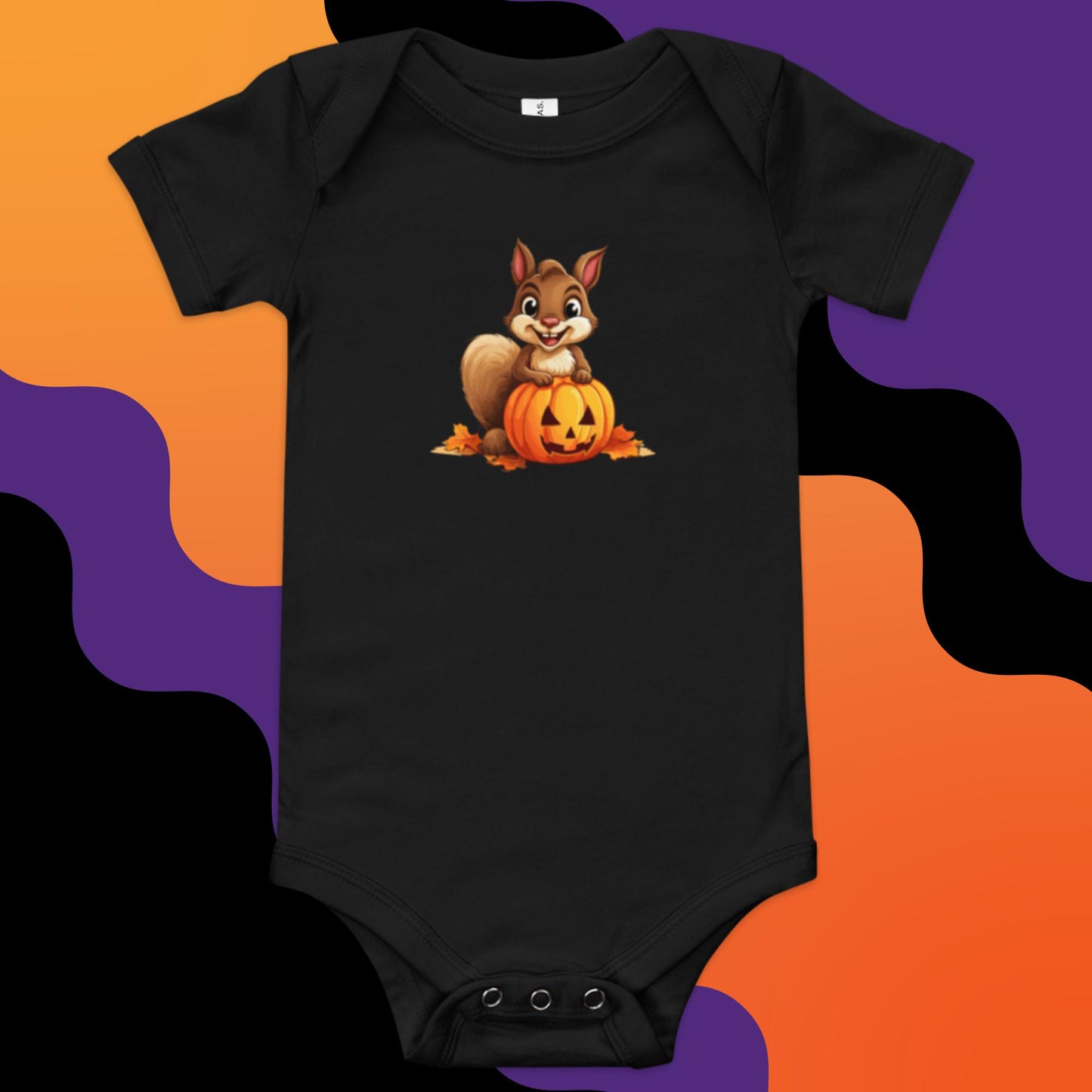 Halloween Squirrel Baby short sleeve one piece