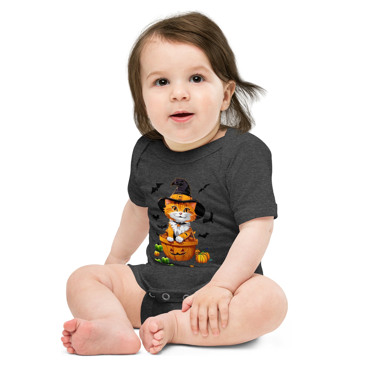 Halloween Kitty Baby short sleeve one piece