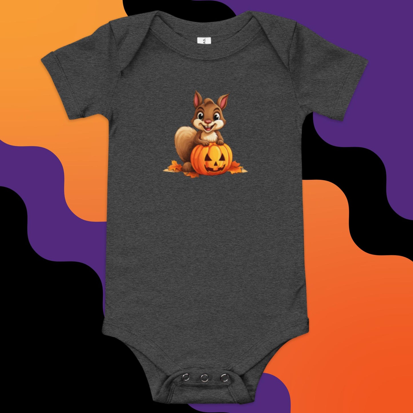Halloween Squirrel Baby short sleeve one piece