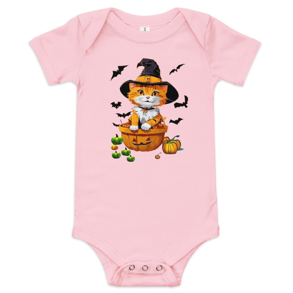 Halloween Kitty Baby short sleeve one piece