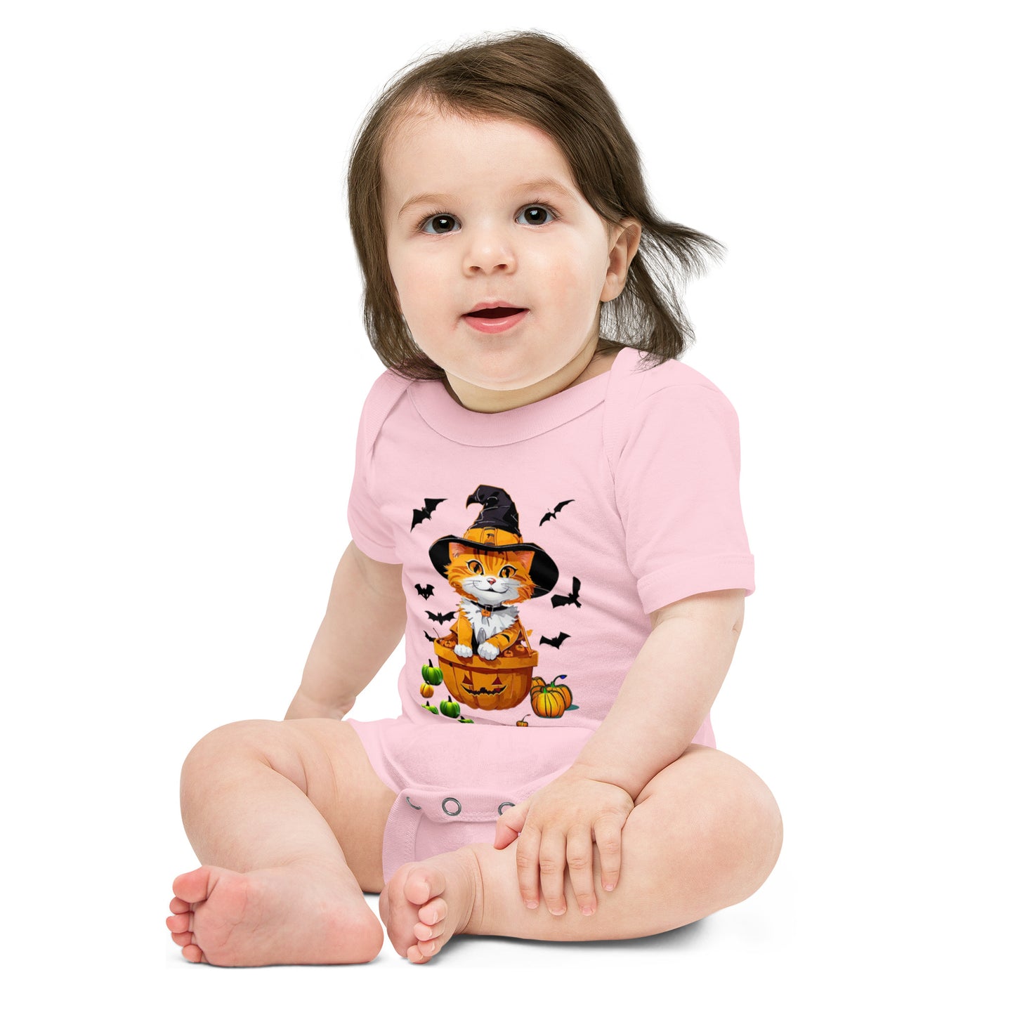 Halloween Kitty Baby short sleeve one piece