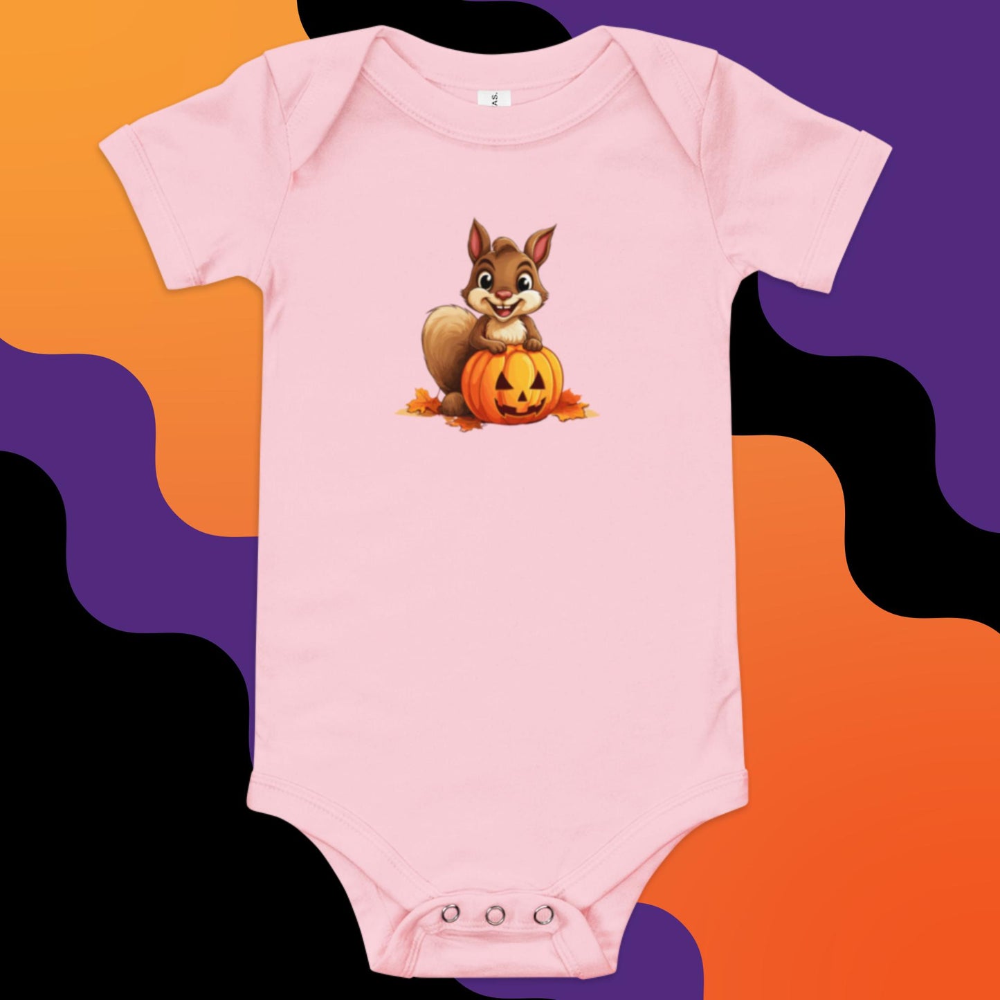 Halloween Squirrel Baby short sleeve one piece