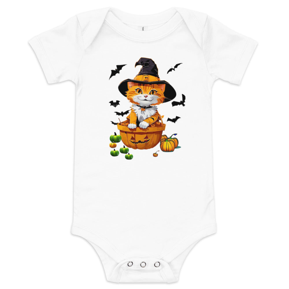 Halloween Kitty Baby short sleeve one piece