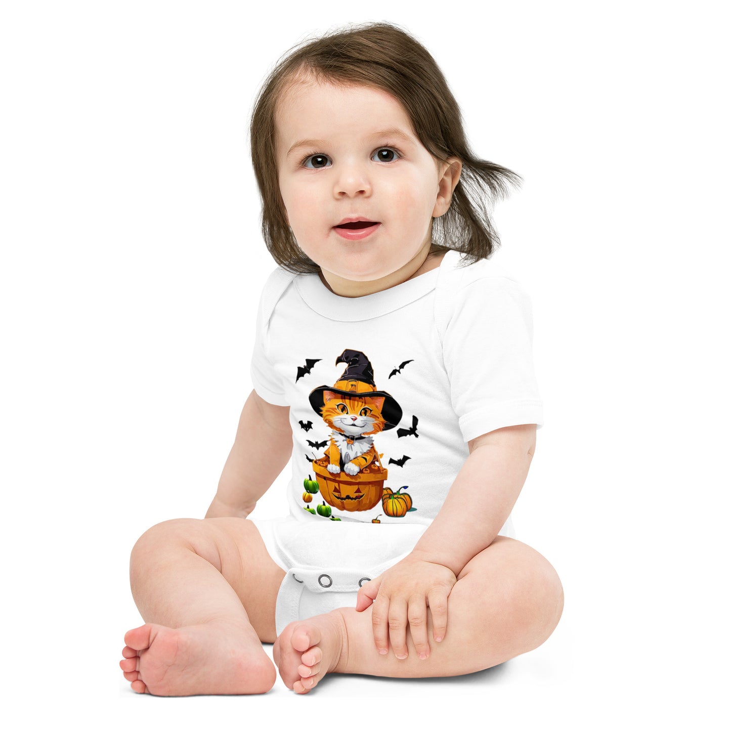 Halloween Kitty Baby short sleeve one piece