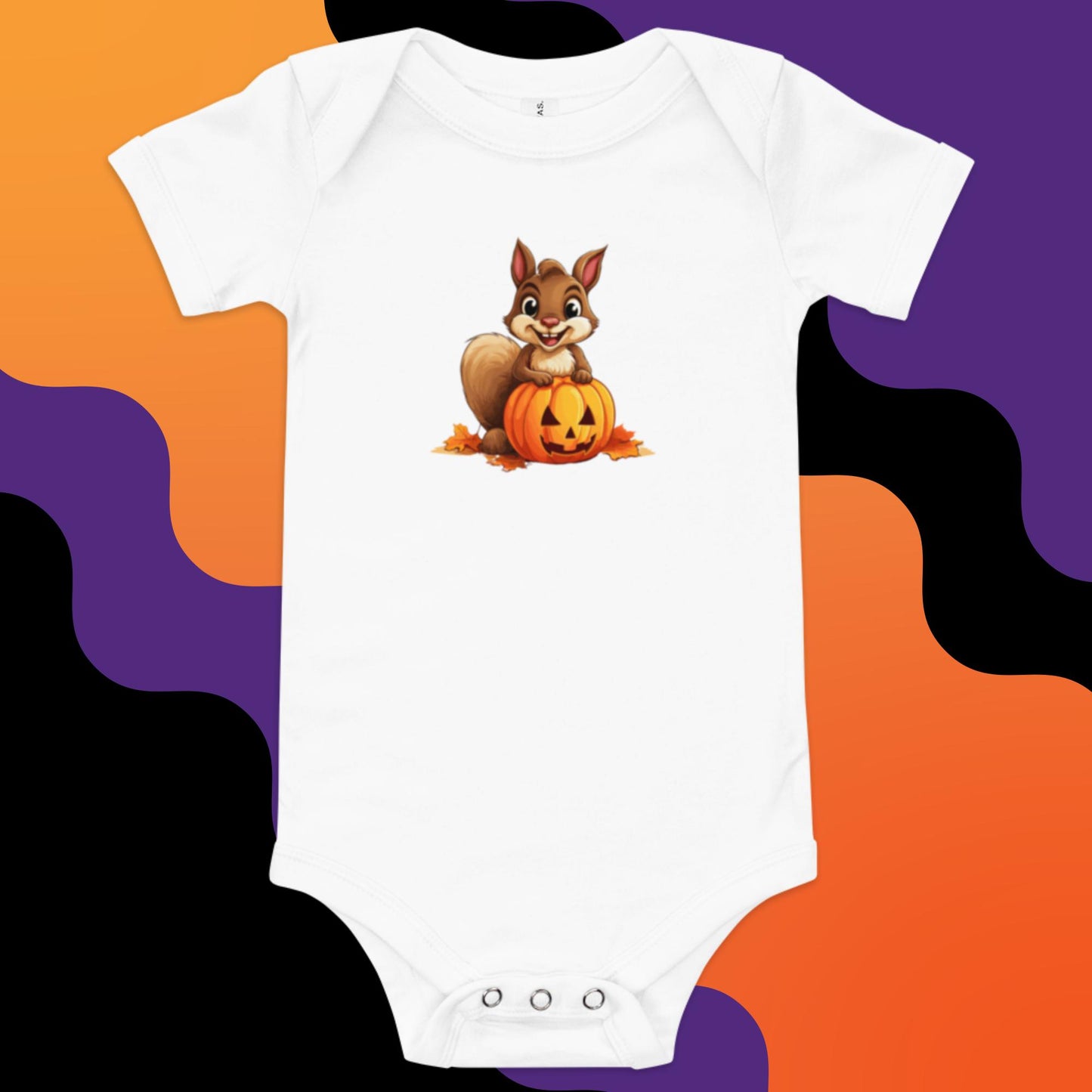 Halloween Squirrel Baby short sleeve one piece