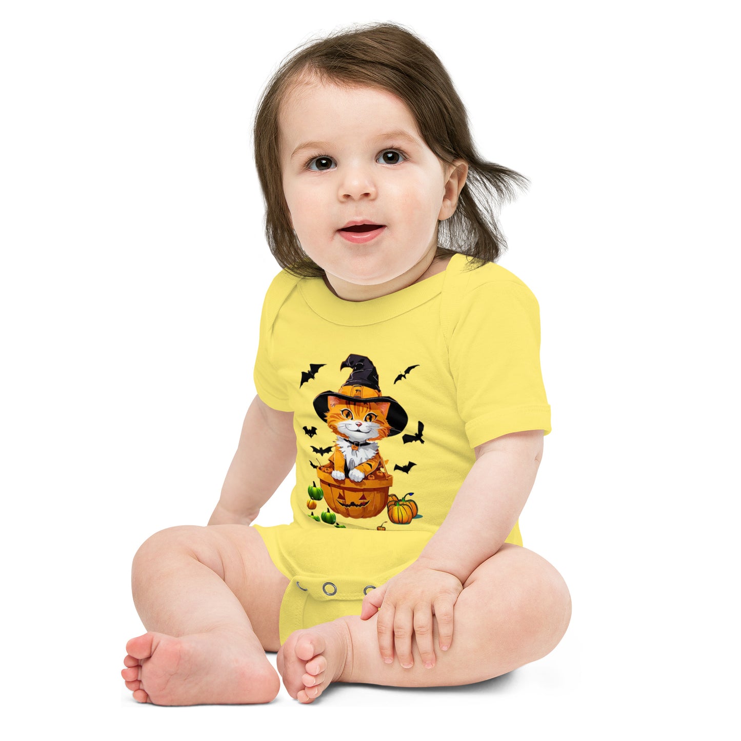 Halloween Kitty Baby short sleeve one piece