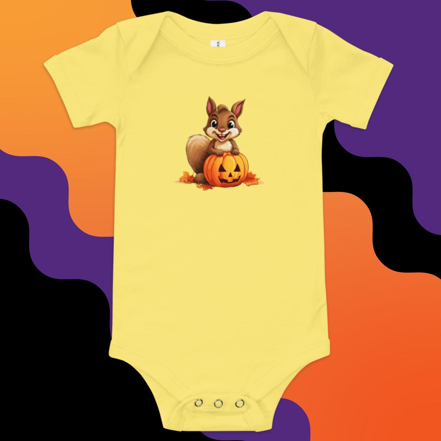 Halloween Squirrel Baby short sleeve one piece