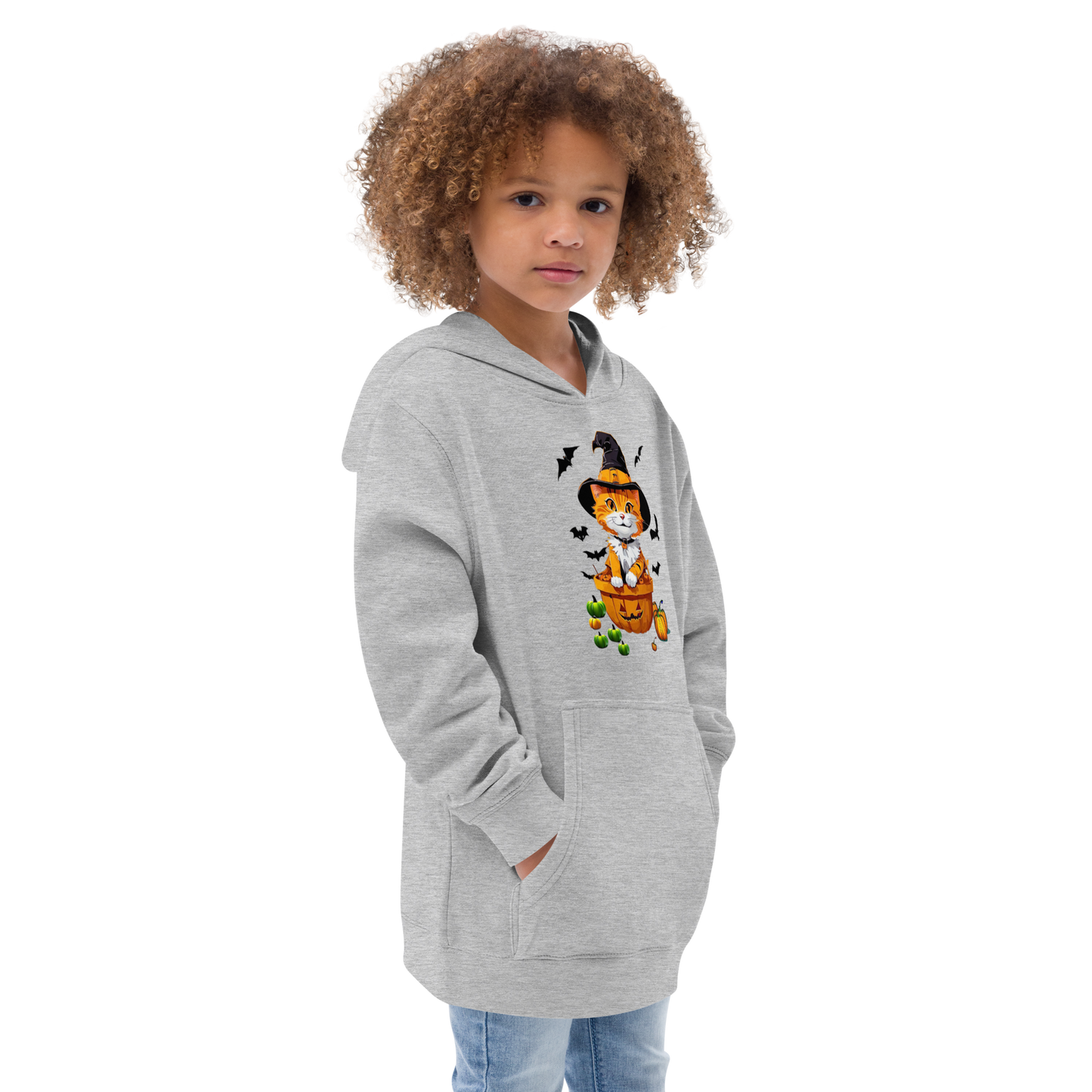 Halloween Kitty Kids fleece hoodie