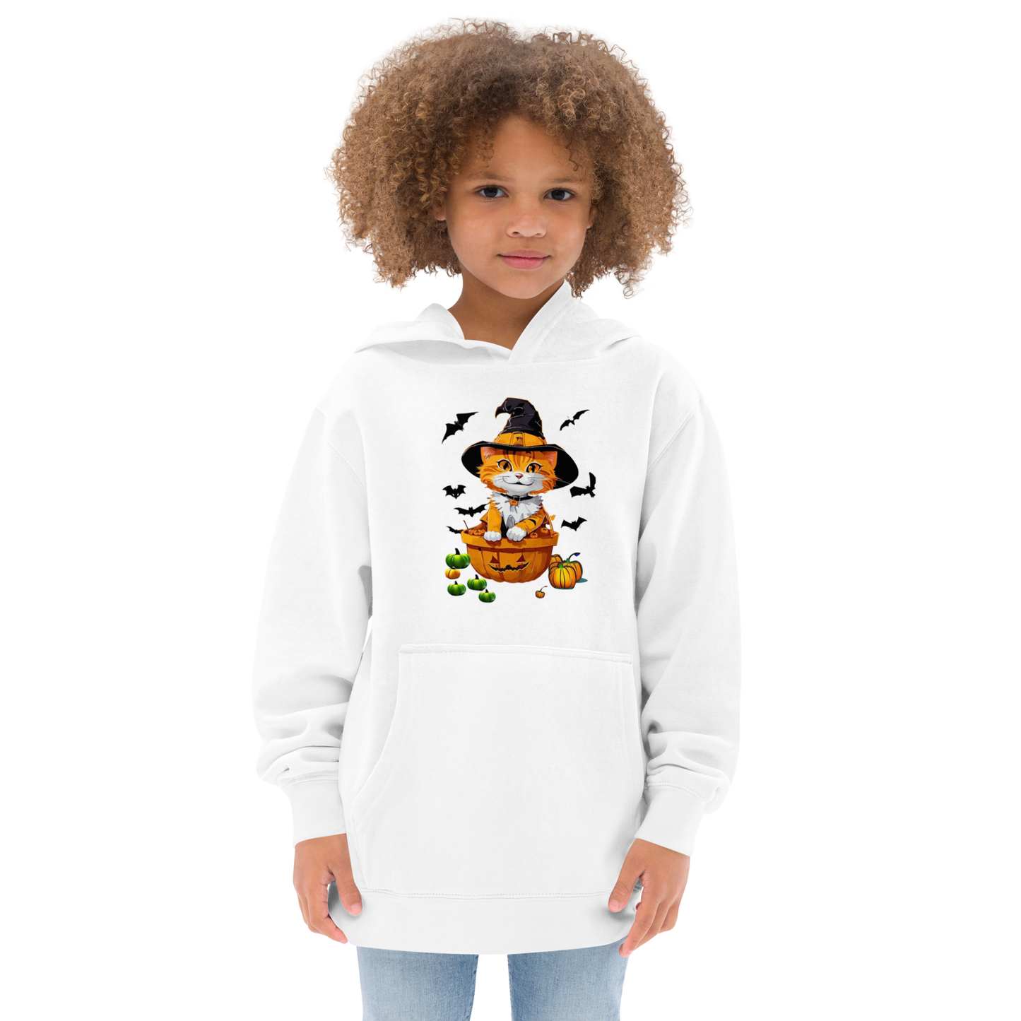 Halloween Kitty Kids fleece hoodie
