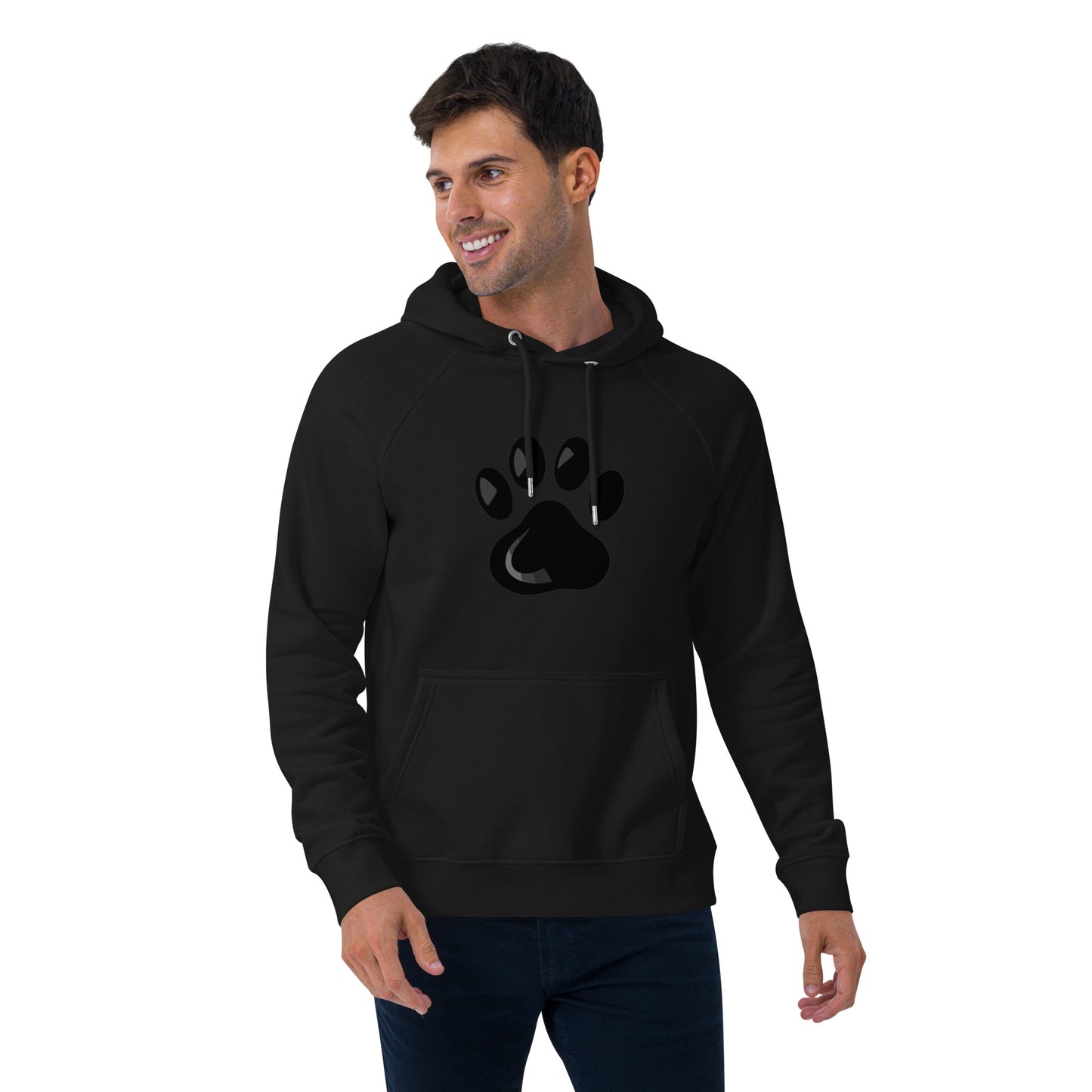 Paw Print Unisex eco raglan hoodie