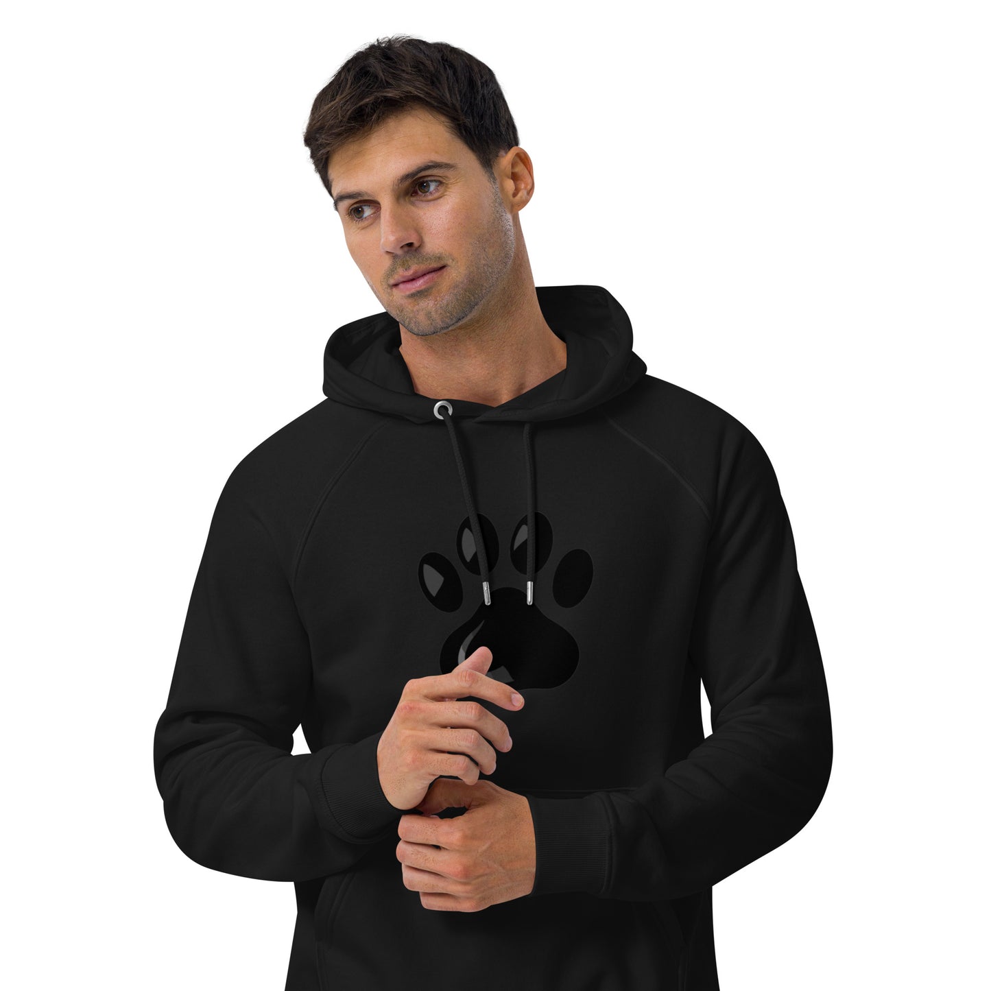 Paw Print Unisex eco raglan hoodie