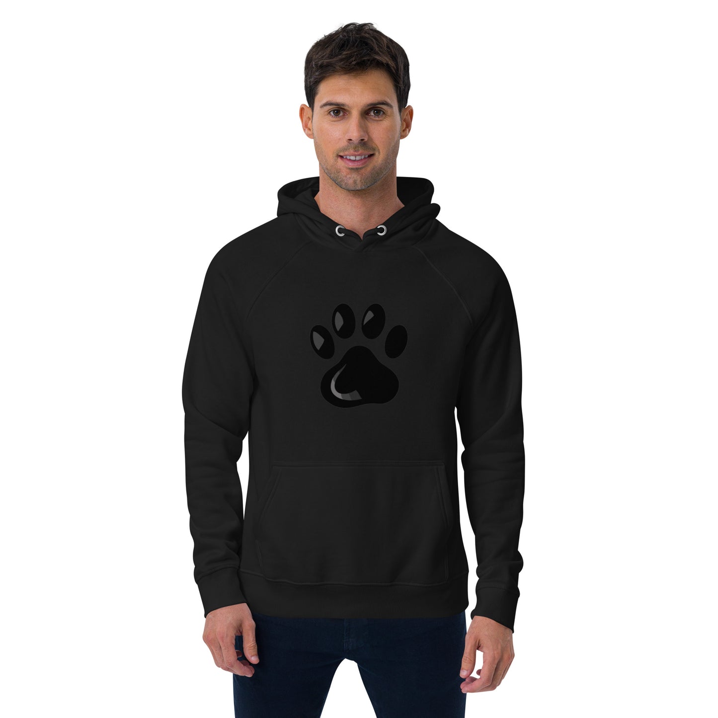 Paw Print Unisex eco raglan hoodie
