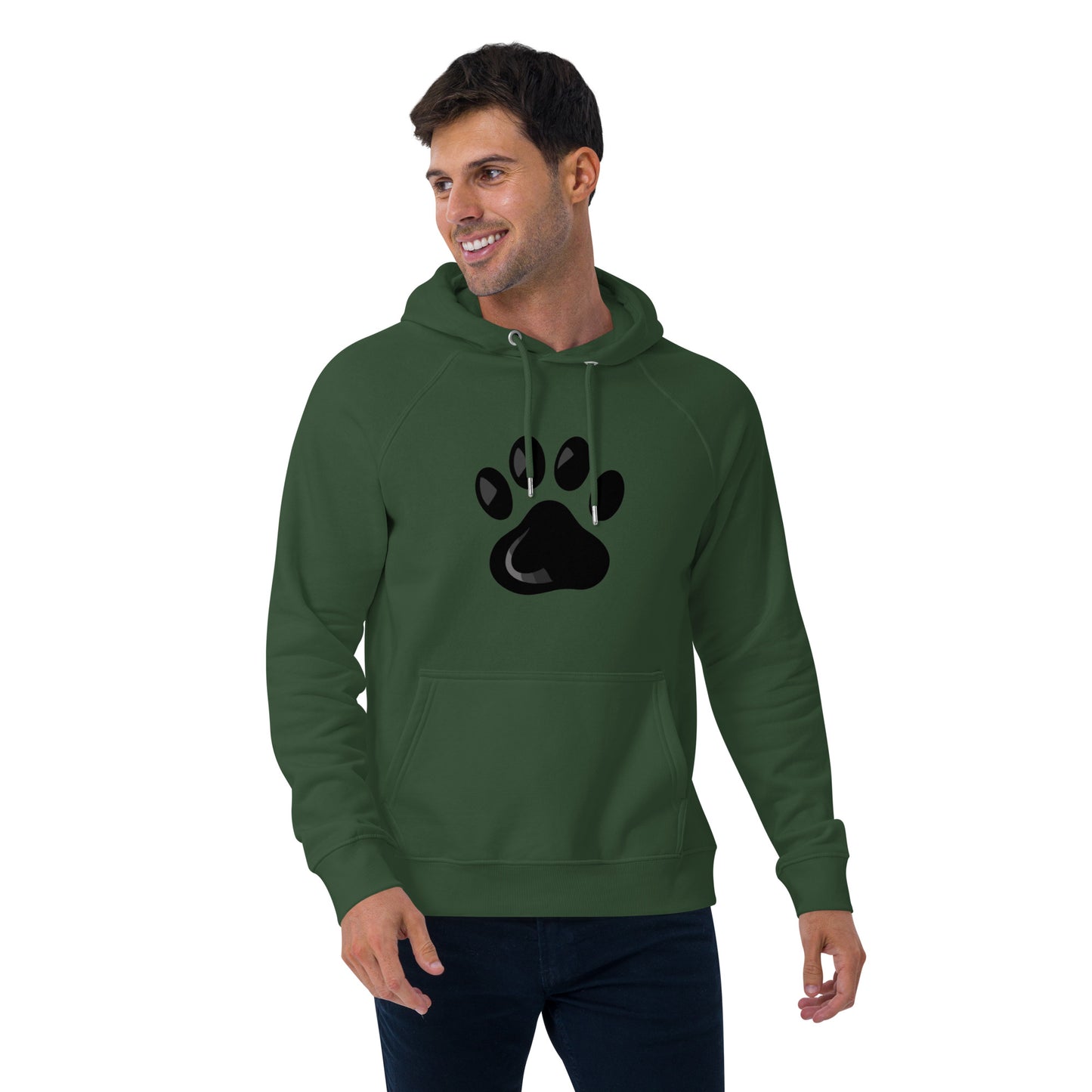 Paw Print Unisex eco raglan hoodie
