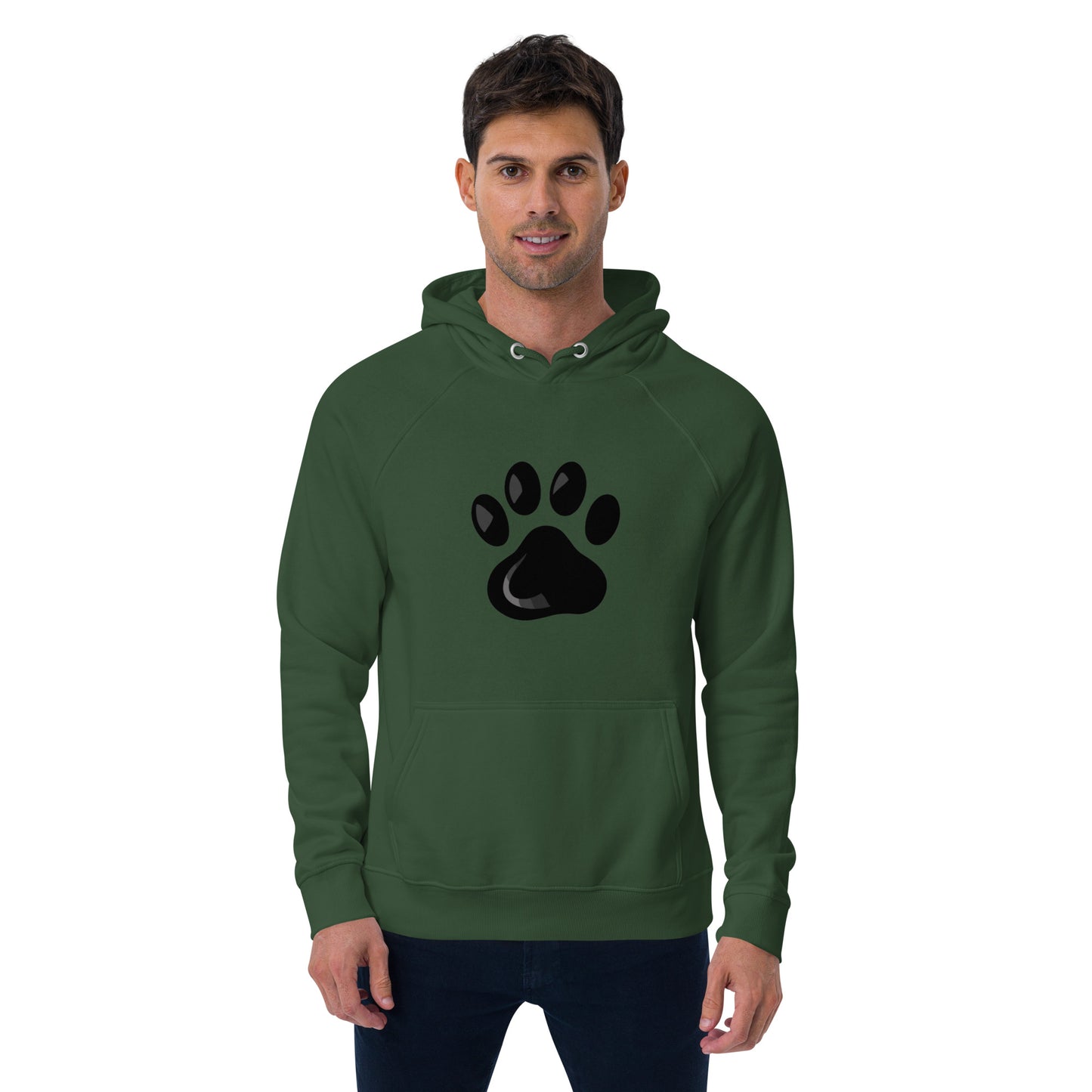 Paw Print Unisex eco raglan hoodie