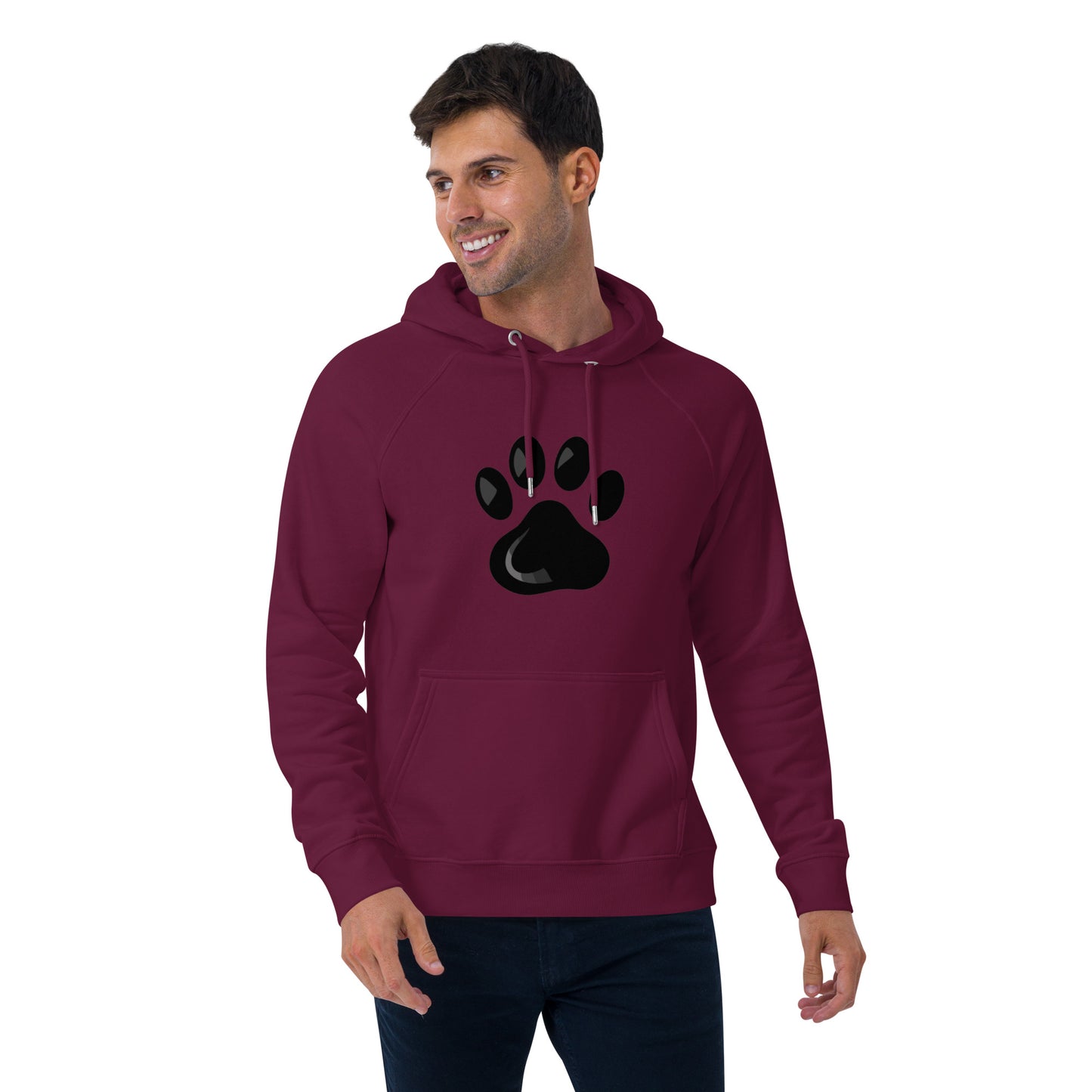 Paw Print Unisex eco raglan hoodie