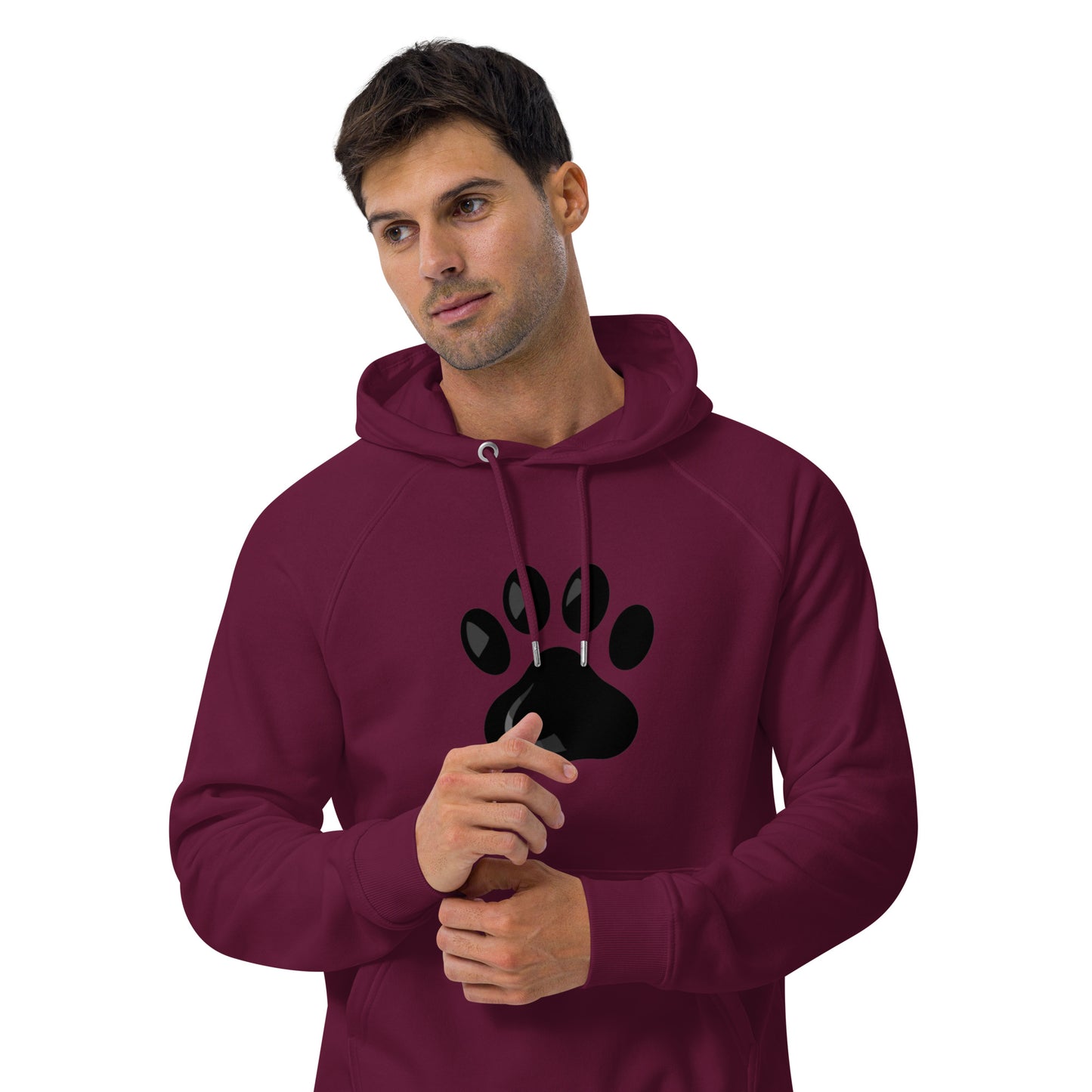 Paw Print Unisex eco raglan hoodie