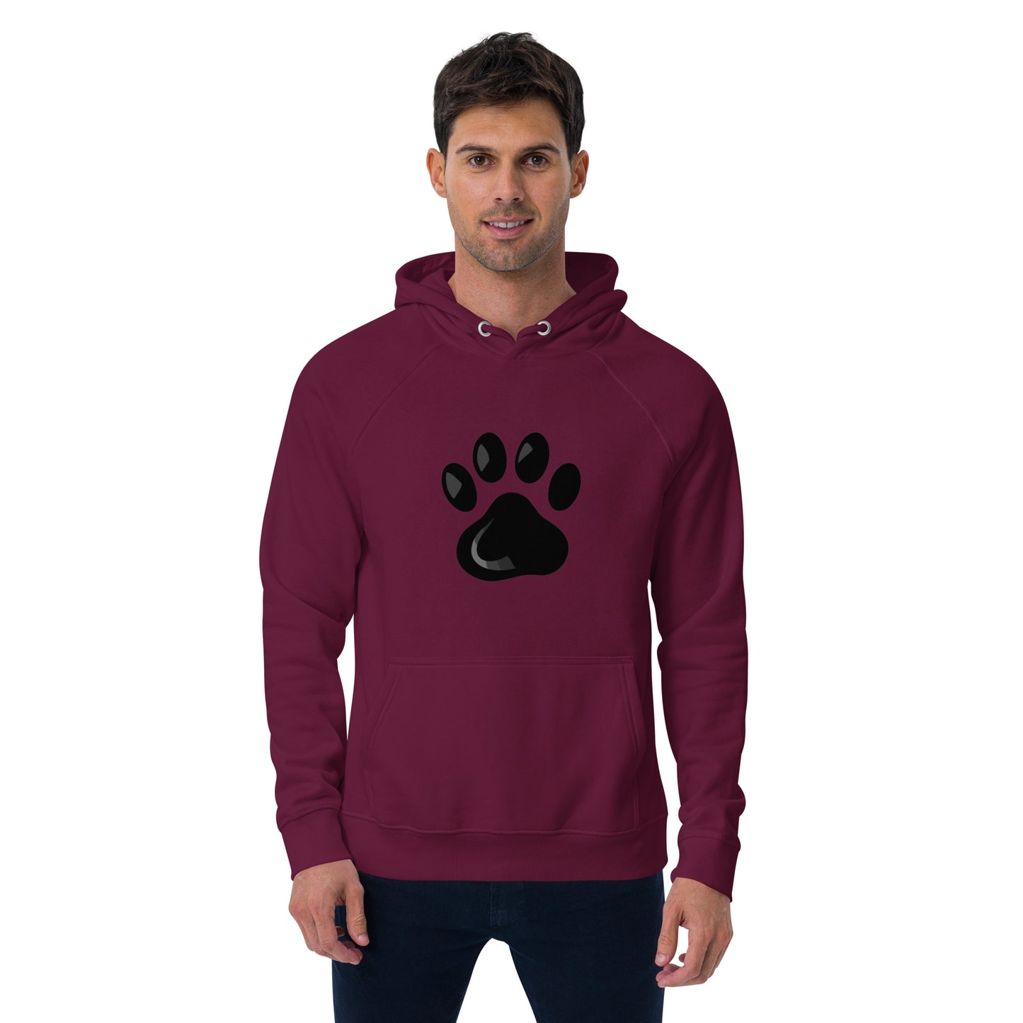 Paw Print Unisex eco raglan hoodie