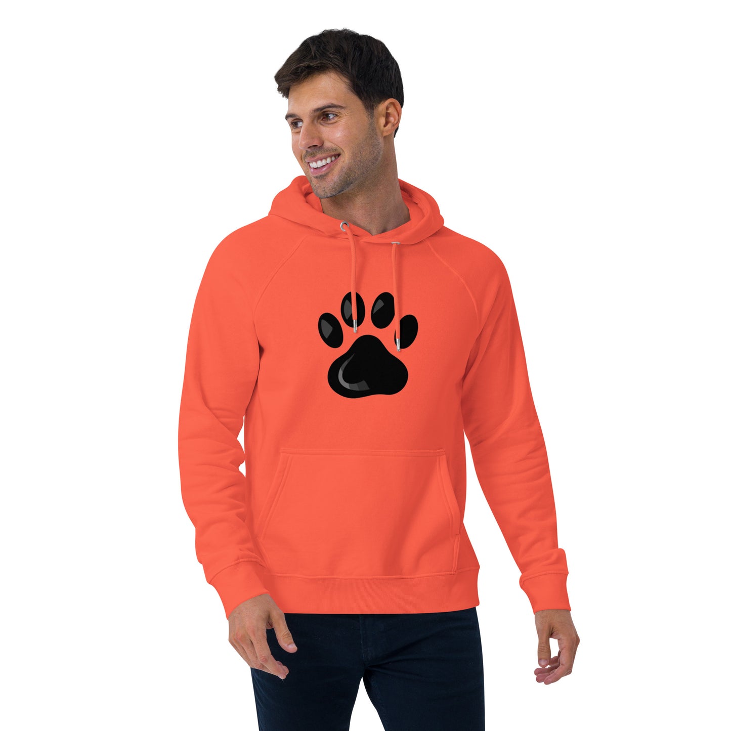 Paw Print Unisex eco raglan hoodie