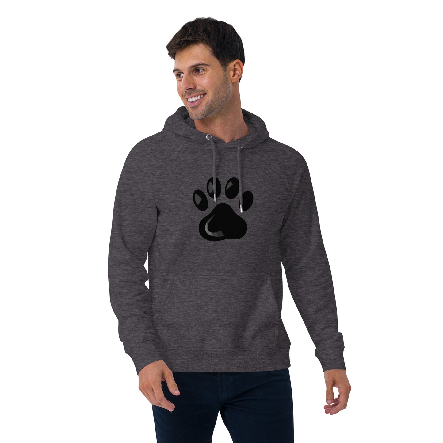 Paw Print Unisex eco raglan hoodie