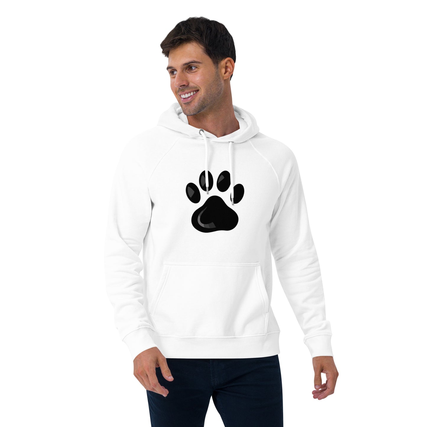 Paw Print Unisex eco raglan hoodie