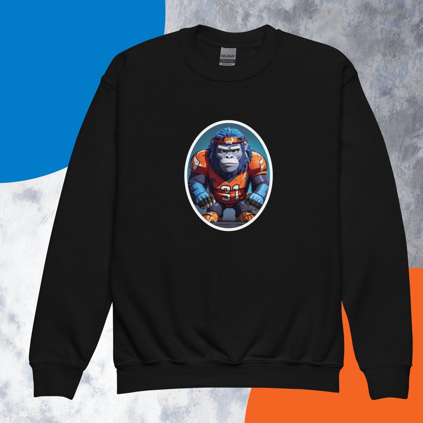 Football Gorilla Youth crewneck sweatshirt