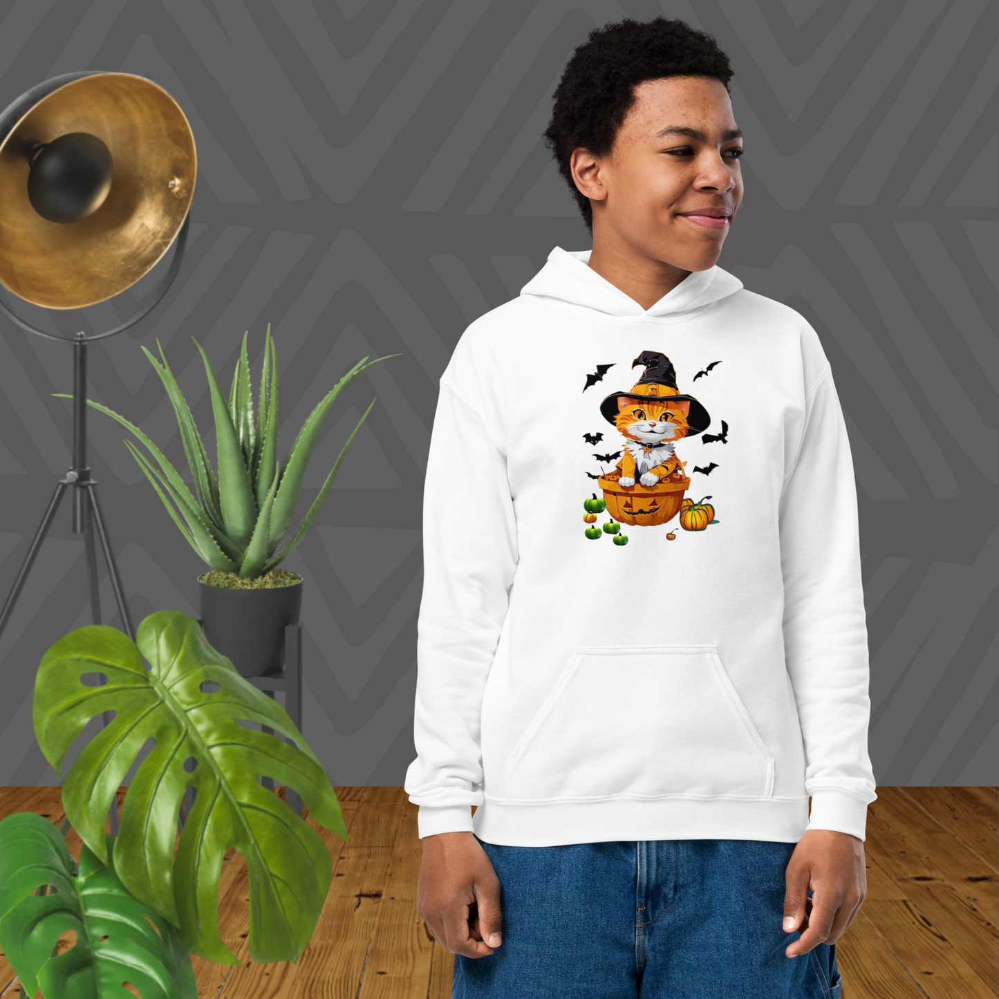 Halloween Kitty Youth heavy blend hoodie