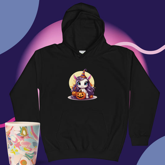 Cute Kitty Halloween Kids Hoodie