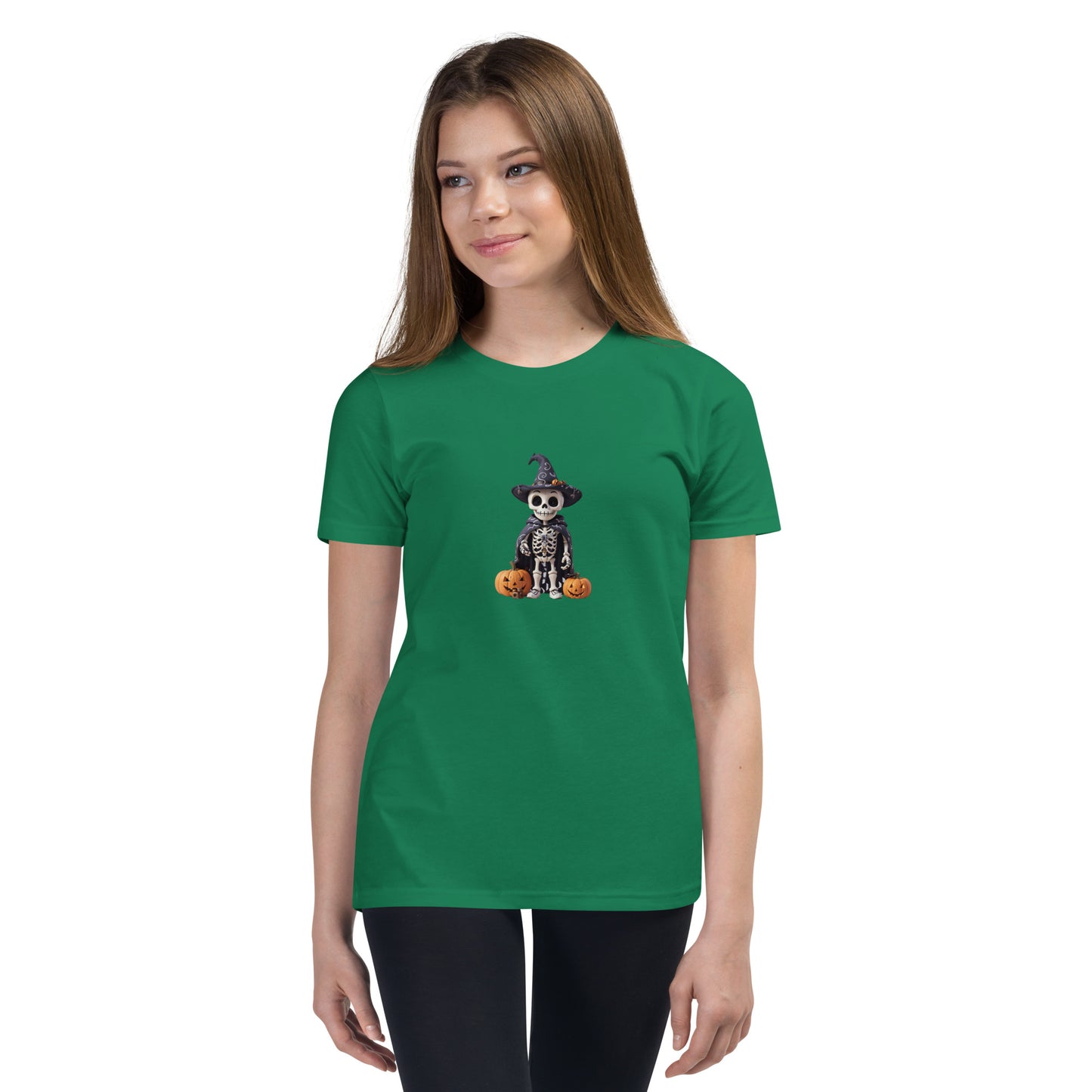 Cute Skeleton Halloween Youth Short Sleeve T-Shirt